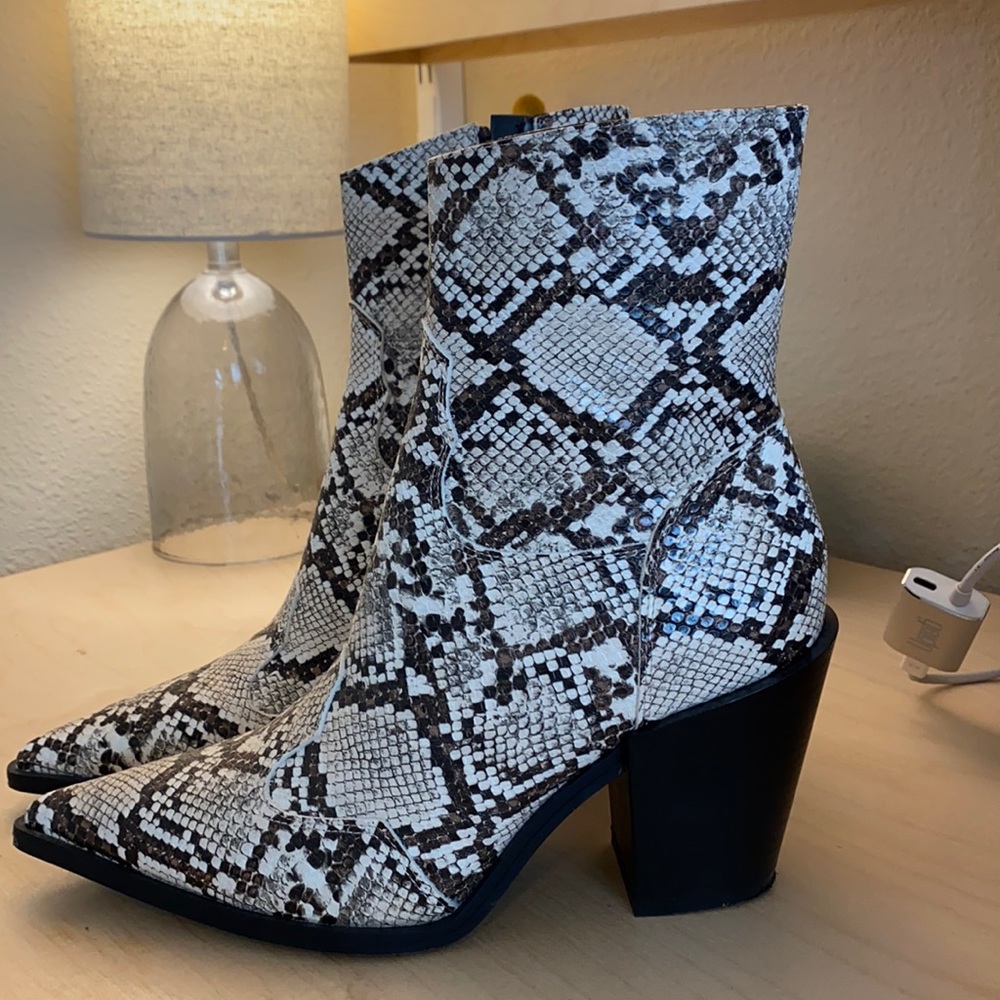 Nasty Gal Snake Cowboy Booties